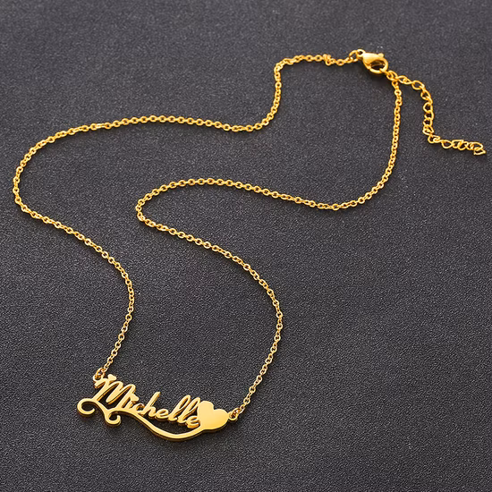 Stainless Steel Jewelry Fashion Custom English Name Pendant Chain Necklace