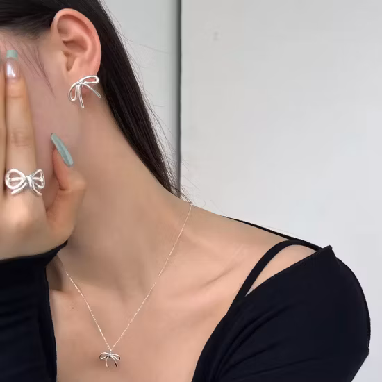 Kirin Wholesale Woman Fashion Sterling Silver Jewelry Accessories Bijoux Jewelry Accessories Sets Pendant Earrings Ring 925 Sterling Silver Jewelry Set
